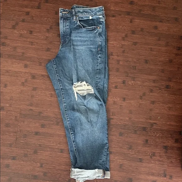 Express Blue Distressed Boyfriend Jeans - Picture 1 of 6